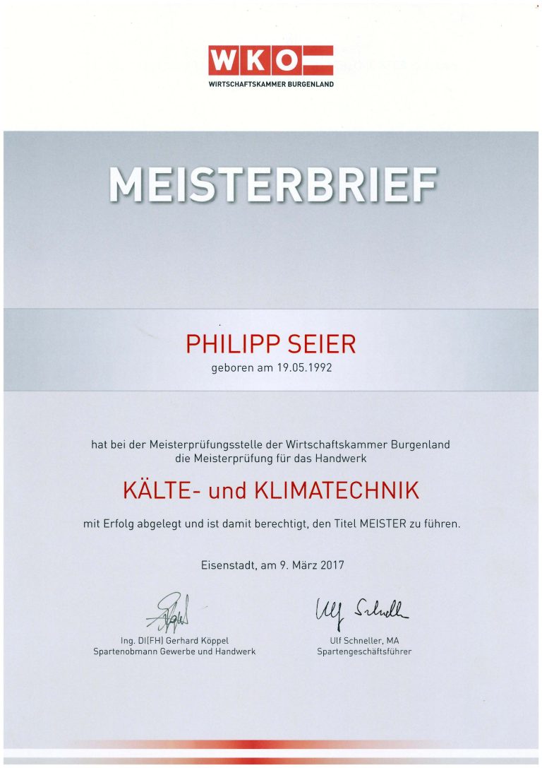Meisterbrief Philipp